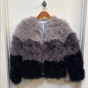 Chaser Multicolor Faux Fur Jacket - Black, Gray, Cream